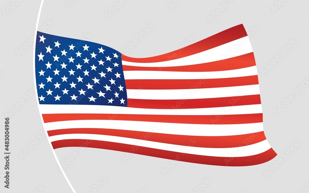Obraz premium American flag flowing in the wind. Waving flag of the United States of America.