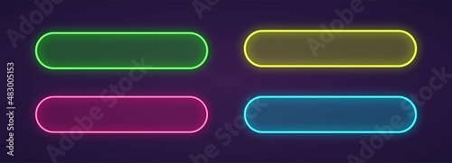 Vector neon button for web design, app, game and interface.