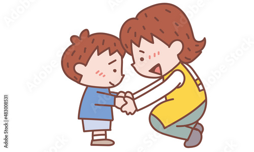 言い聞かせられてる子ども