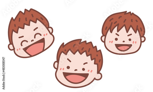 顔だけ男の子3人