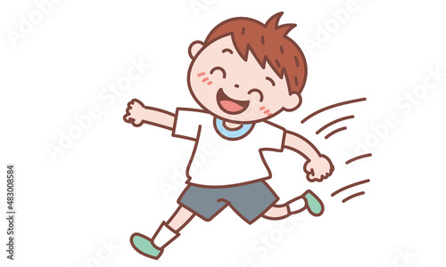 ダッシュをする男の子