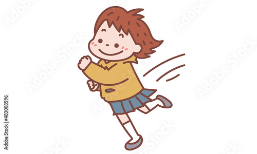 走り出す女の子