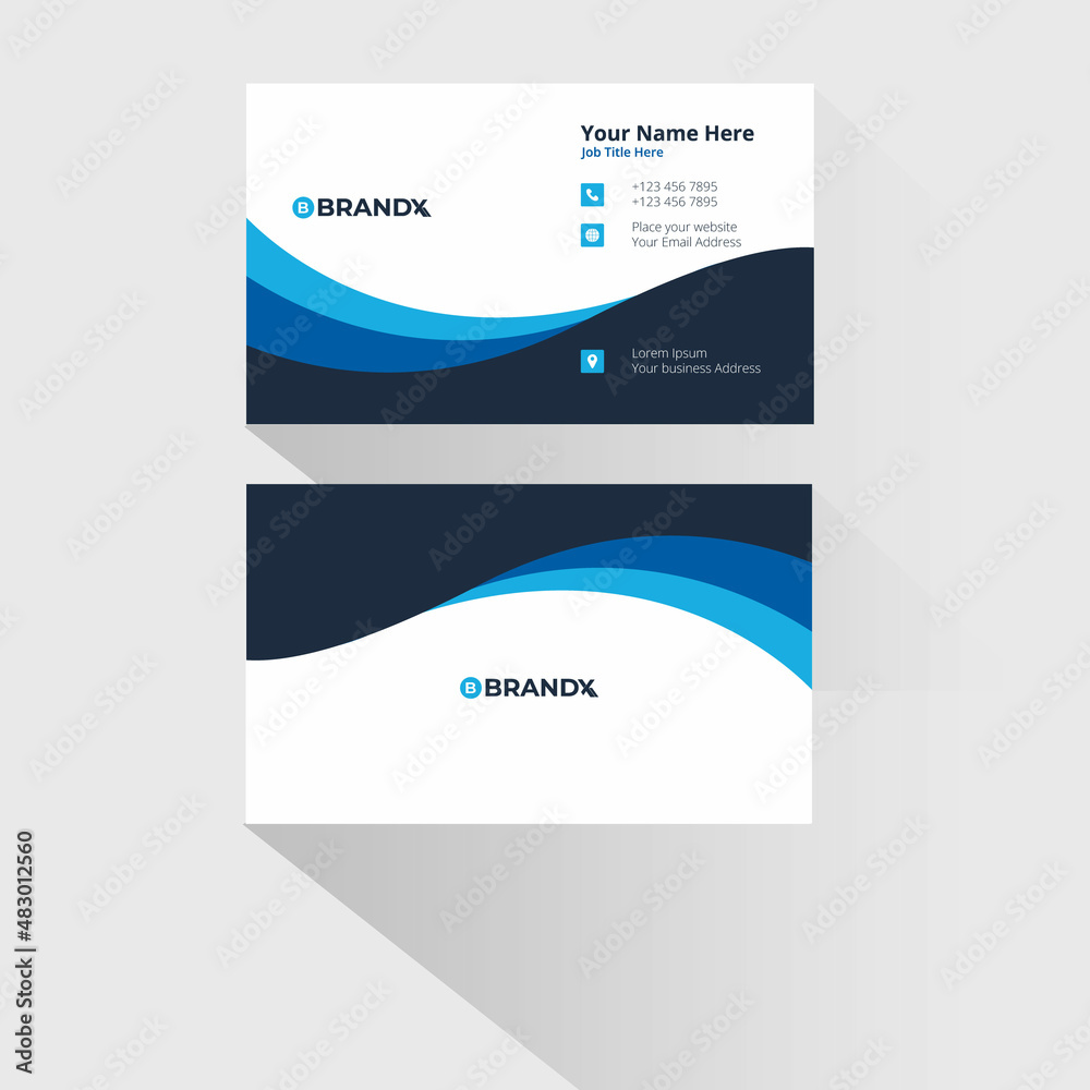 Obraz premium blue business card template, black and blue business card template vector format