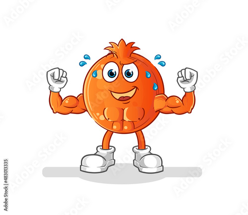 pomegranate muscular cartoon. cartoon mascot vector