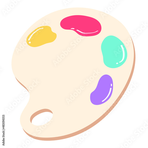 Palette tray vector illustration in flat color design