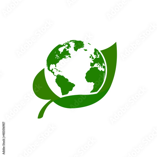 Global Leaf Logo Design Vector