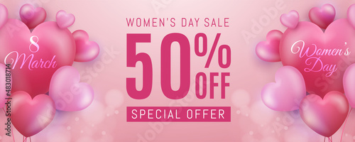 Beautiful banner Women s day sale commercial editable vector design