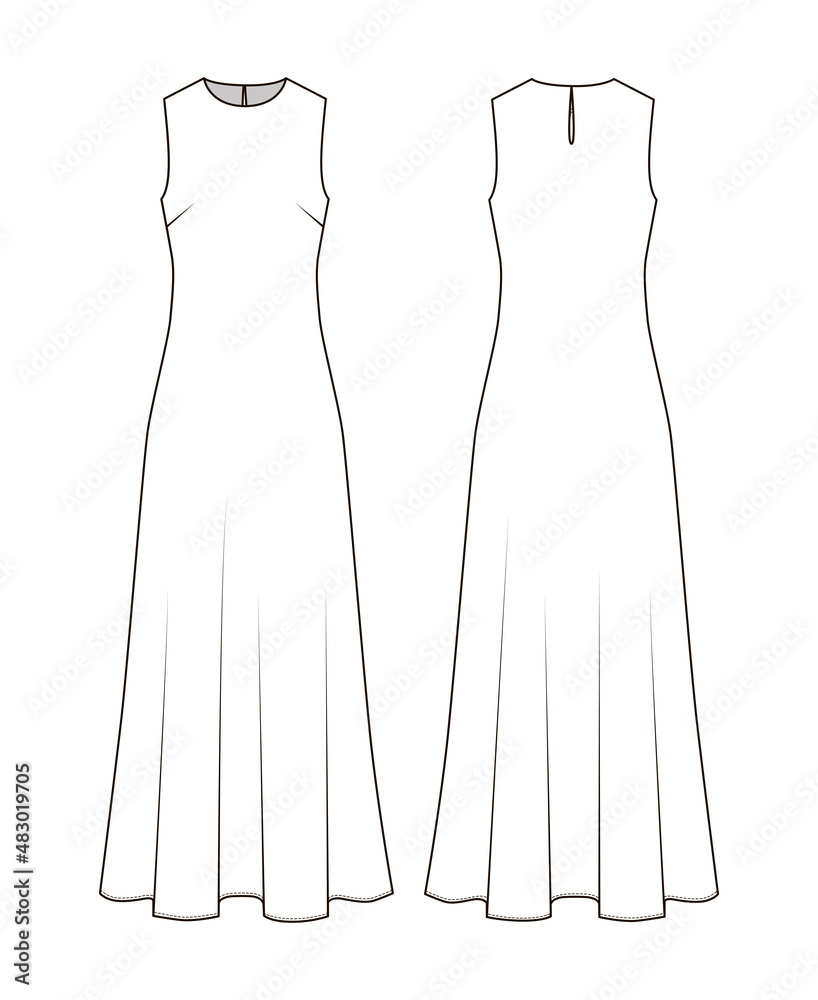 Mannequin With A Long Dress Fashion Sketch HighRes Vector Graphic  Getty  Images