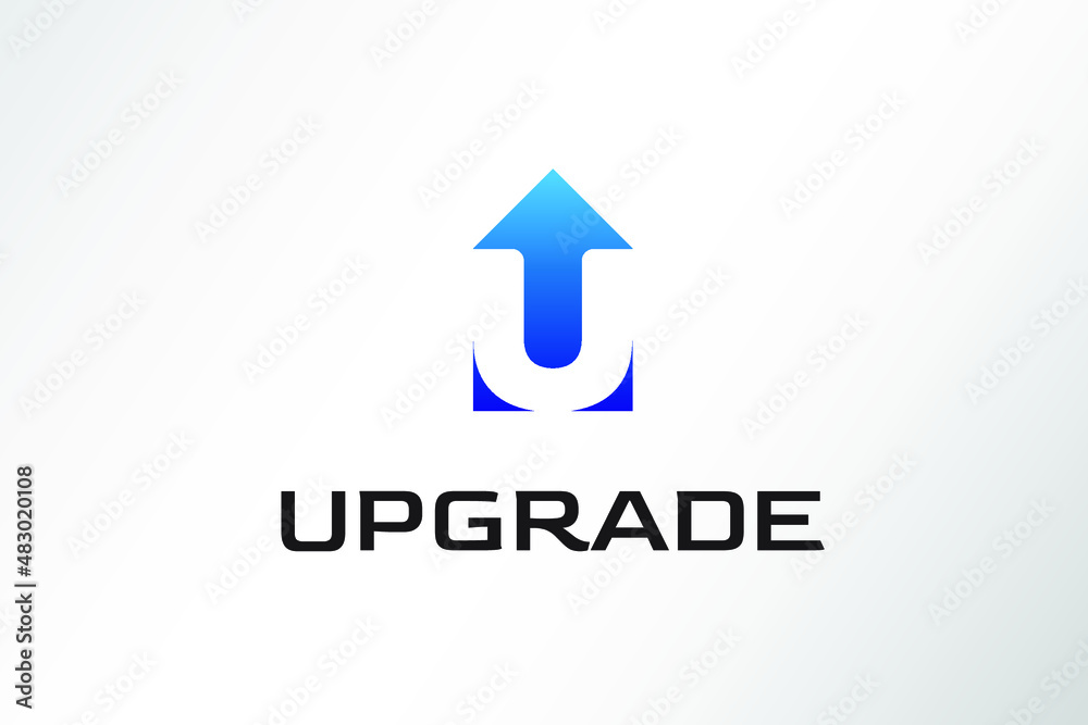 upgrade logo template, negative space letter U upgrade logo template, negative space letter U