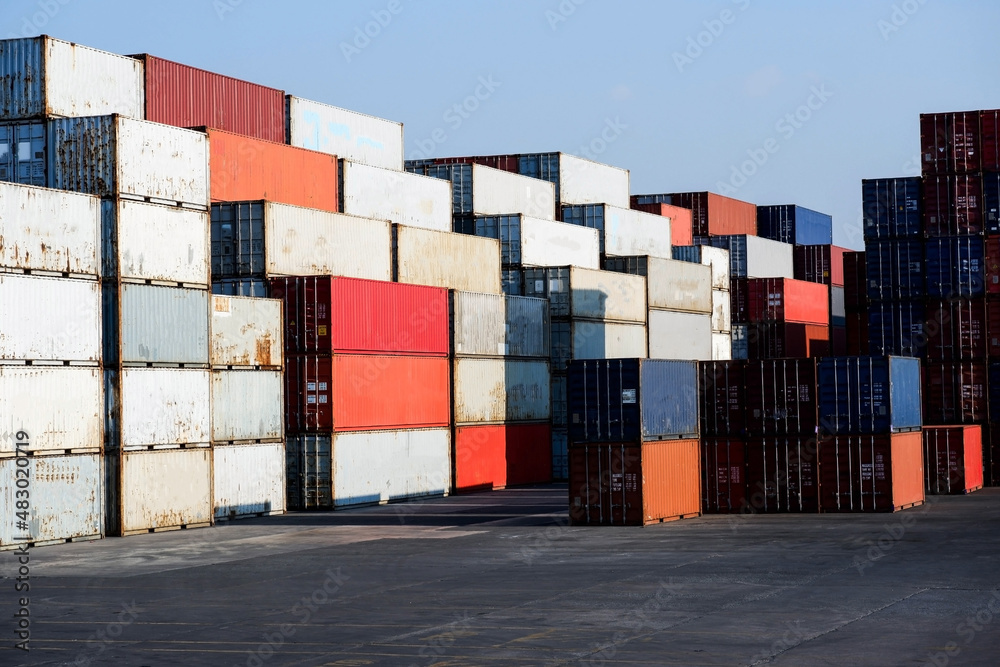 bulk containers In the container yard view of the import and export