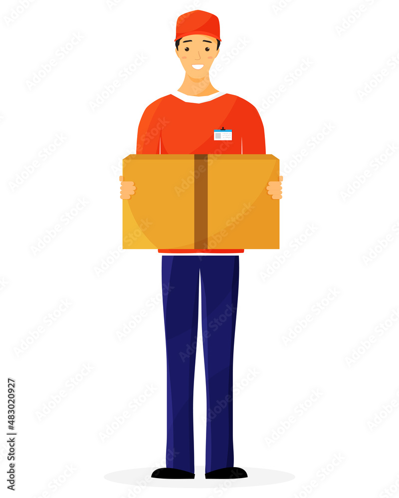 Delivery man with box Delivery man with box