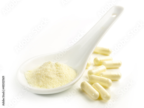 Bild auf Leinwand Alpha lipoic acid with Capsules isolated on white Background - Healthy Nutrition