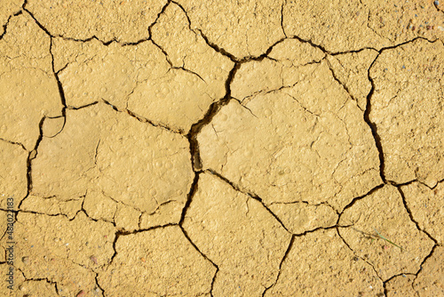 cracked of dry soil