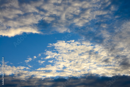 blue sky and white fluffy clouds