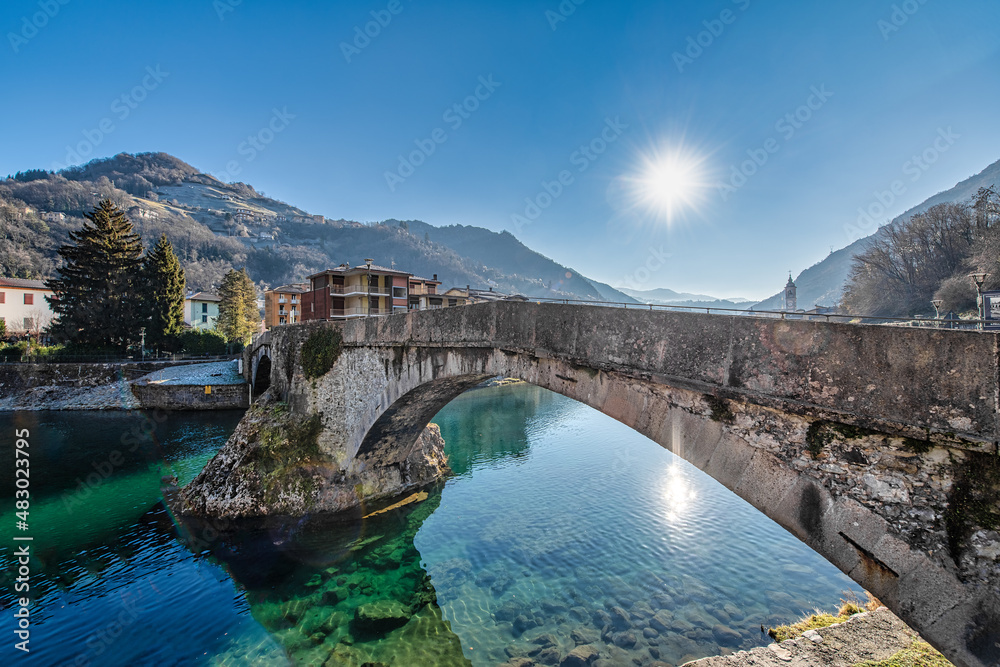 The ancient San Nicola bridge also called the old bridge in San Pellegrino Terme