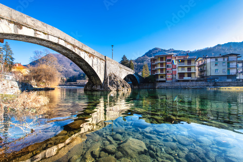 The Brembo river in the Brembana valley near the San Nicola bridge in San Pellegrino Terme