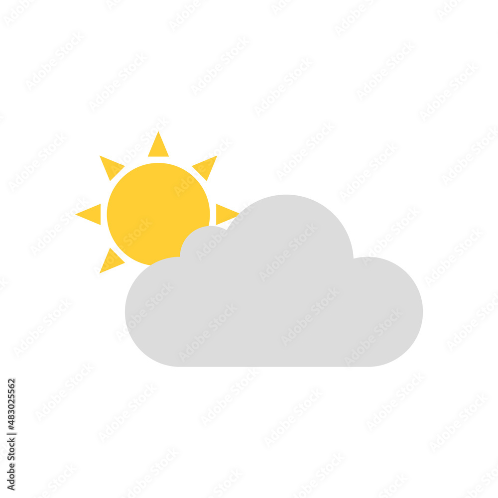 Sun and cloud icons. Sunny and cloudy. Vectors. Sun and cloud icons. Sunny and cloudy. Vectors.