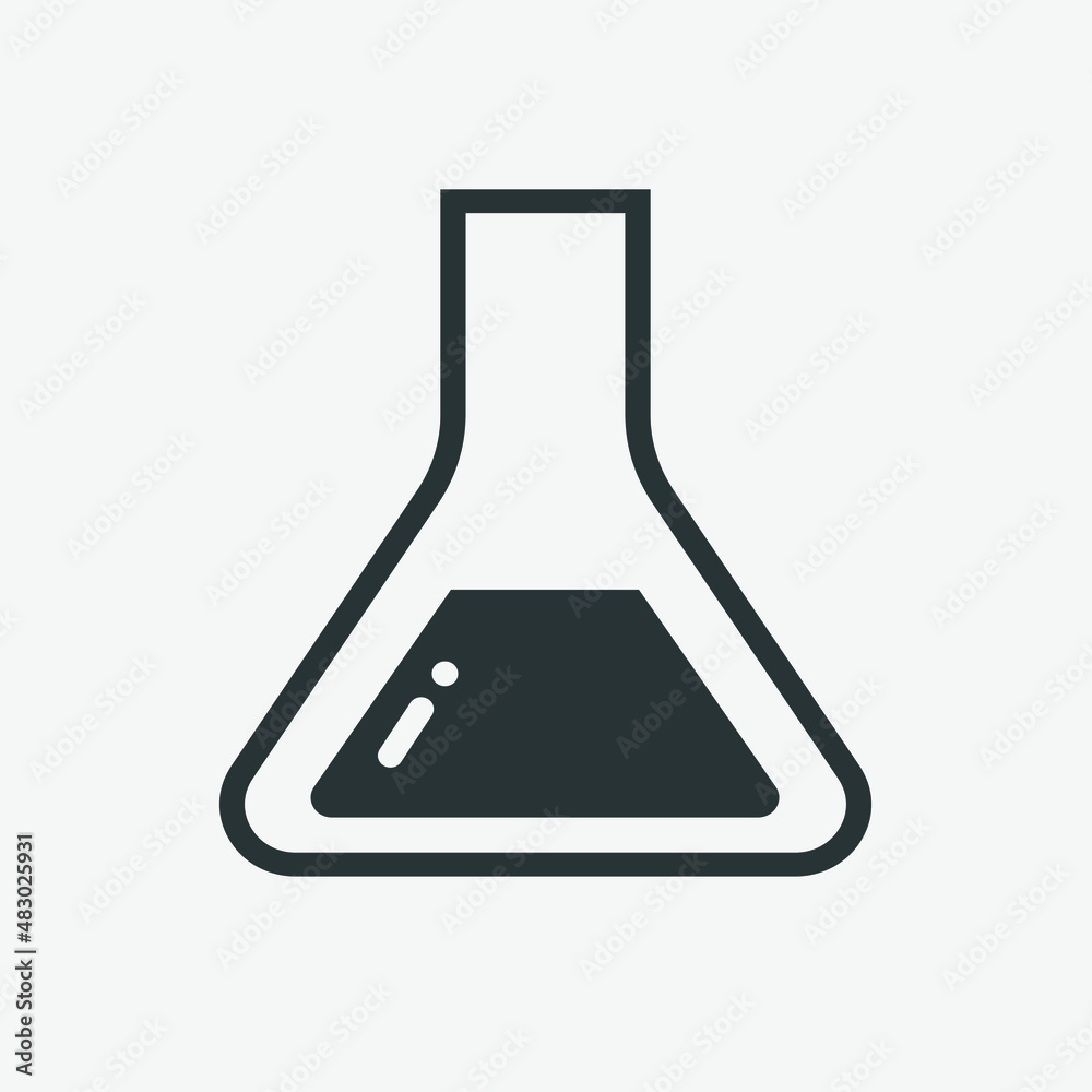 Flask, erlenmeyer icon vector. laboratory, chemistry, tube isolated symbol Flask, erlenmeyer icon vector. laboratory, chemistry, tube isolated symbol