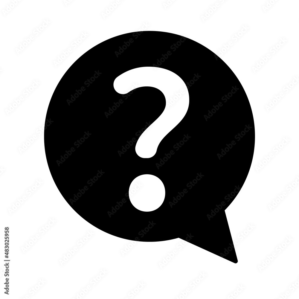 Question mark in a speech balloon. Question silhouette icon. Vector. Question mark in a speech balloon. Question silhouette icon. Vector.