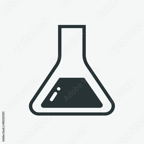 Flask, erlenmeyer icon vector. laboratory, chemistry, tube isolated symbol