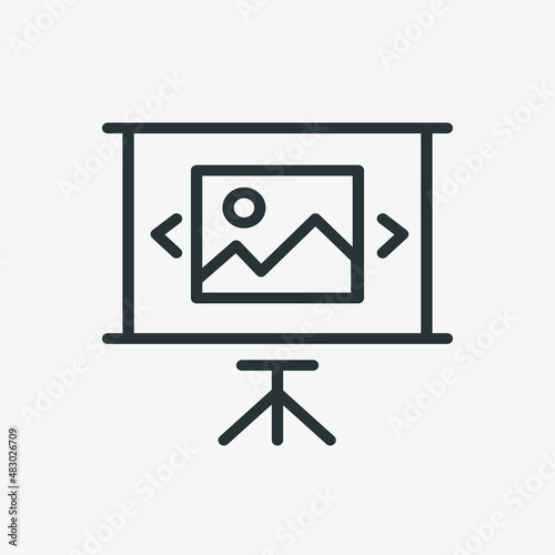 Projector, slideshow, presentation vector icon