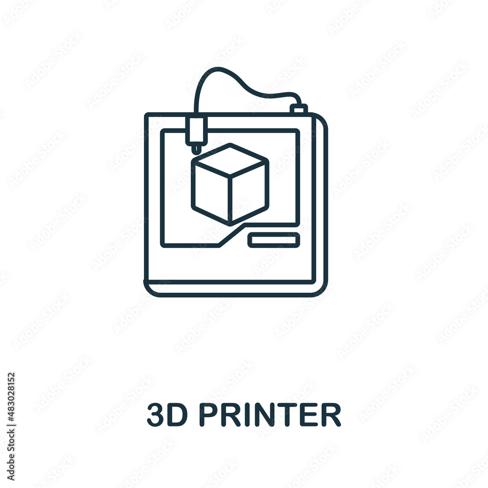 3D Printer icon. Line element from machinery collection. Linear 3D Printer icon sign for web design, infographics and more. 3D Printer icon. Line element from machinery collection. Linear 3D Printer icon sign for web design, infographics and more.