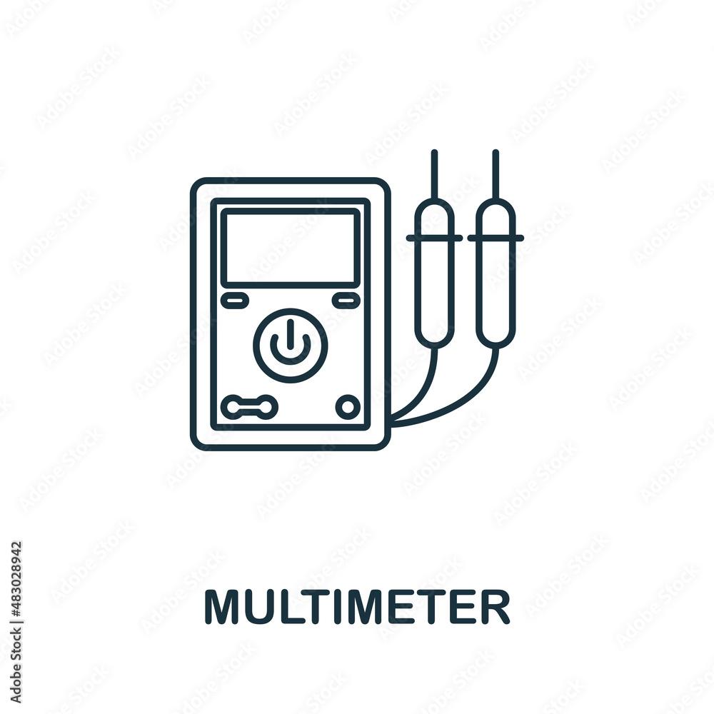 Multimeter icon. Line element from machinery collection. Linear Multimeter icon sign for web design, infographics and more.