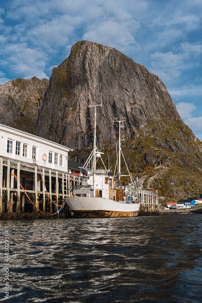 Norwegian ship docked in the harbor