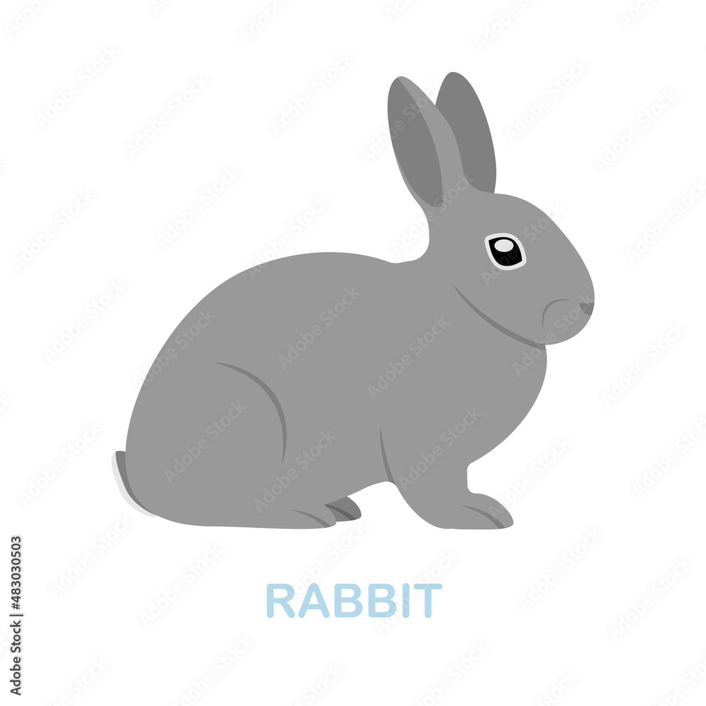 Rabbit flat icon. Colored element sign from wild animals collection. Flat Rabbit icon sign for web design, infographics and more. Rabbit flat icon. Colored element sign from wild animals collection. Flat Rabbit icon sign for web design, infographics and more.