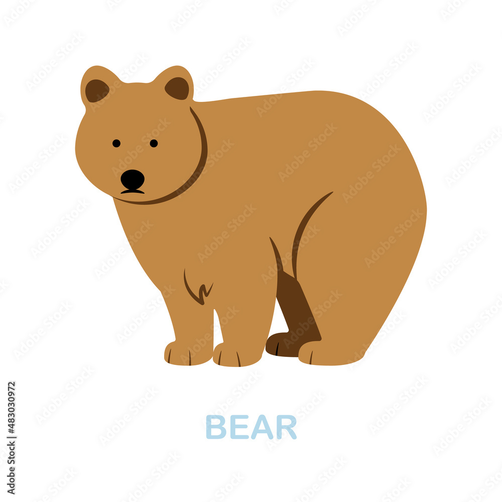 Bear flat icon. Colored element sign from wild animals collection. Flat Bear icon sign for web design, infographics and more. Bear flat icon. Colored element sign from wild animals collection. Flat Bear icon sign for web design, infographics and more.