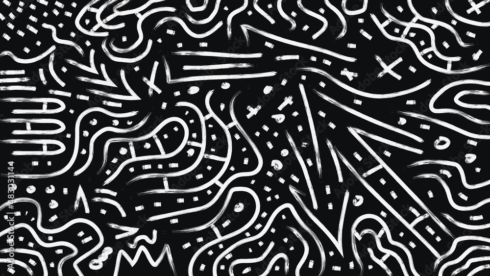 Abstact brush hand drawn doodle background
