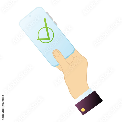 Contactless payment with a mobile phone was successful.