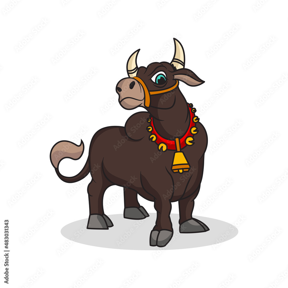 Fototapeta premium Bull cartoon vector illustration