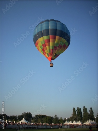 hot air balloon takes off