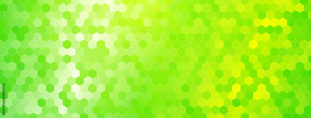 Abstract mosaic background of shiny hexagonal tiles in green colors Abstract mosaic background of shiny hexagonal tiles in green colors