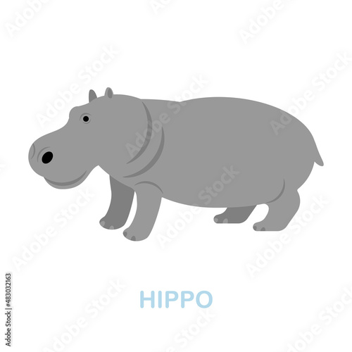 Hippo flat icon. Colored element sign from wild animals collection. Flat Hippo icon sign for web design, infographics and more.