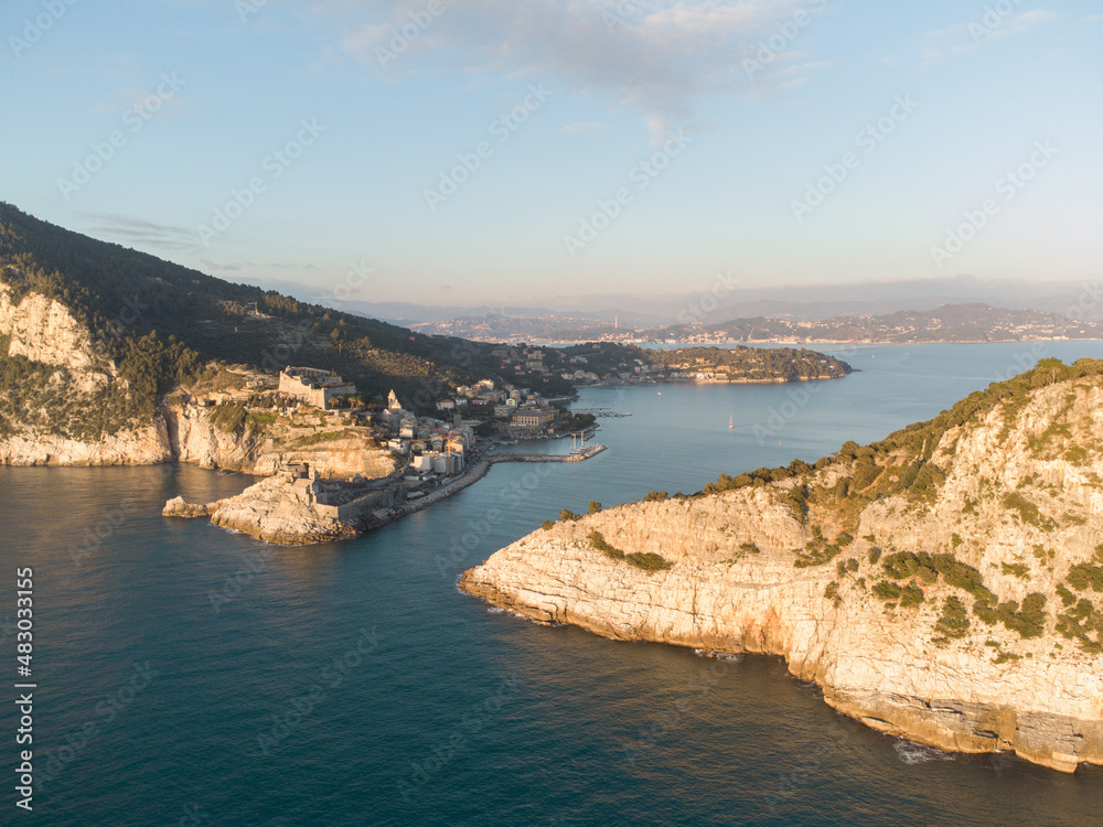 Fotografia aerea di Portovenere in Liguria
