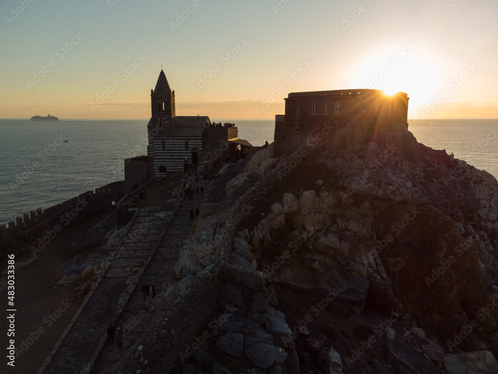 Obraz premium Fotografia aerea di Portovenere in Liguria