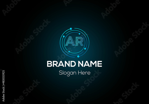 Abstract AR letter modern initial lettermarks logo design	 photo