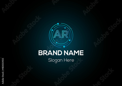 Abstract AR letter modern initial lettermarks logo design	