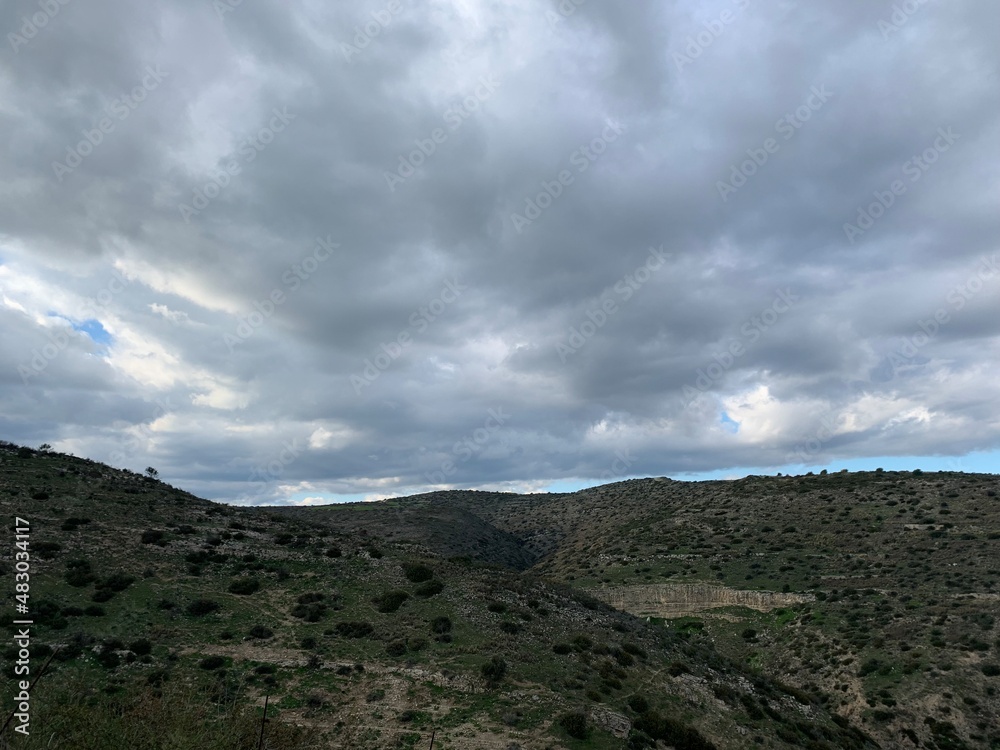 Fototapeta premium Spectacular mountains view, hills and valleys, natural landscape background