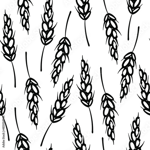 Seamless vector pattern with spikelets.