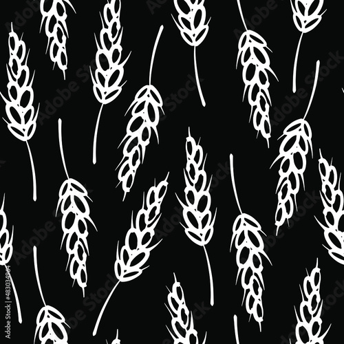 Seamless vector pattern with spikelets.