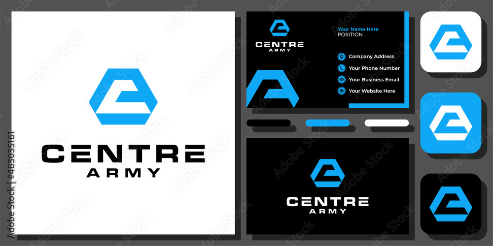 Initials Letter CA AC Geometric Triangle Monogram Negative Space Vector Logo Design with Business Card Initials Letter CA AC Geometric Triangle Monogram Negative Space Vector Logo Design with Business Card