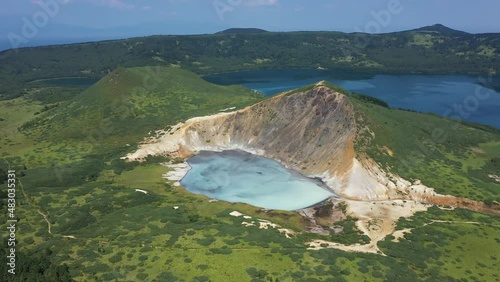 Golovnin Volcano on Kunashir Island. Russia. photo