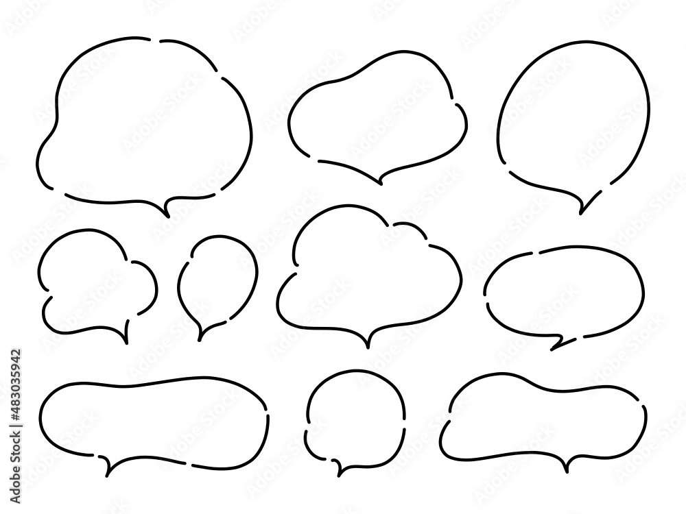 使いやすい形のシンプル吹き出しセット