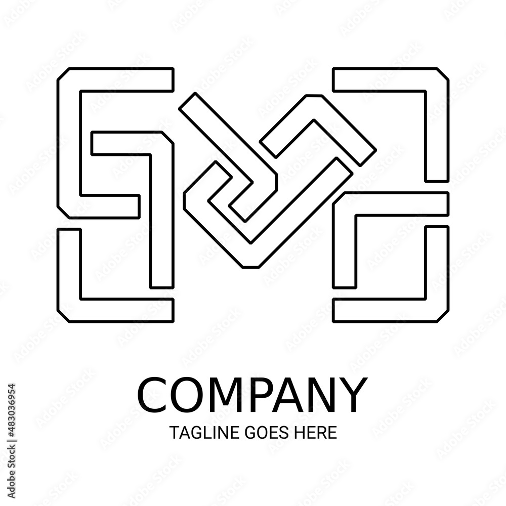 Simple line M logo. Perfect for t-shirts and so on. Simple line M logo. Perfect for t-shirts and so on.