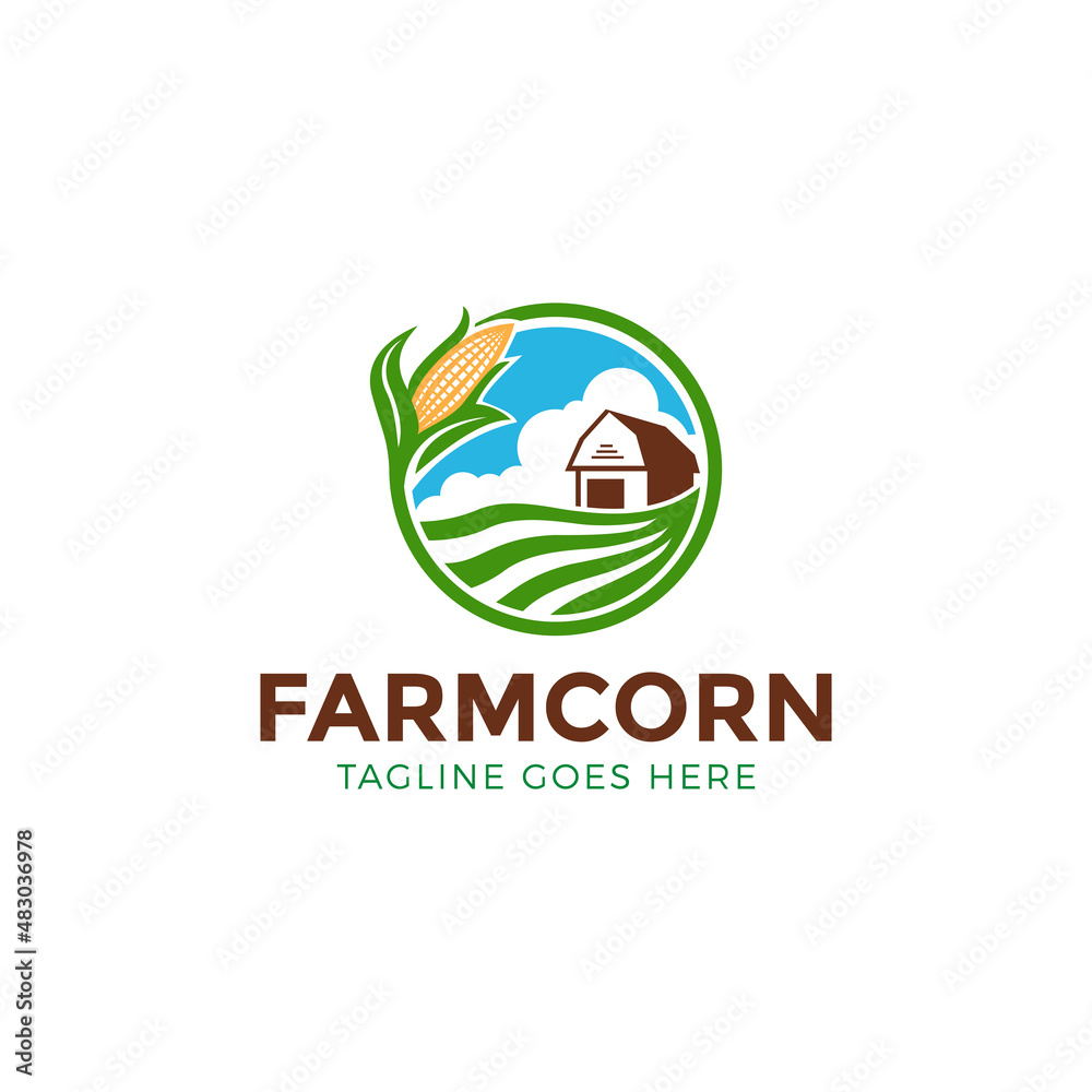 farming corn logo, agriculture logo design vector illustration farming corn logo, agriculture logo design vector illustration