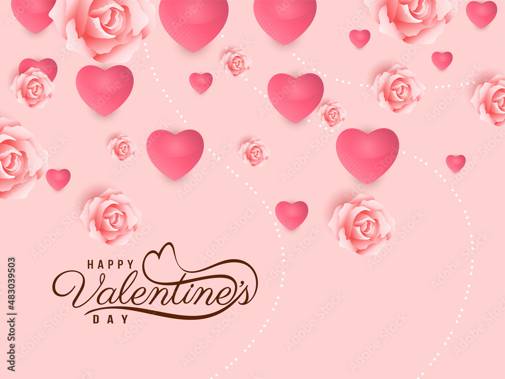 Happy Valentines day background with hearts design