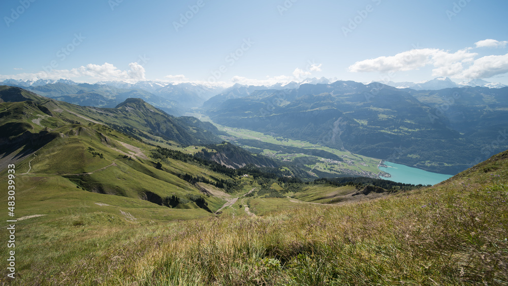 landscape in central switzerland, view from (Brienzer Rothorn 2,350m).